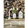 Keramická váza - dřevěný podstavec