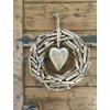 Dřívkový věnec se srdcem - 40 cm