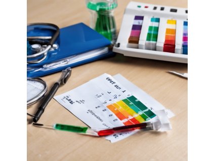 PH paper Test set on doctors desk