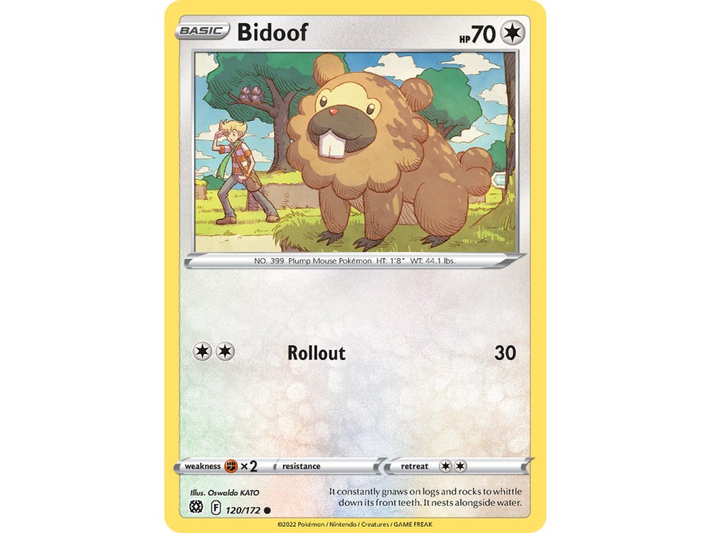 120/172 Bidoof (Brilliant Stars) (varianta Non-holo)