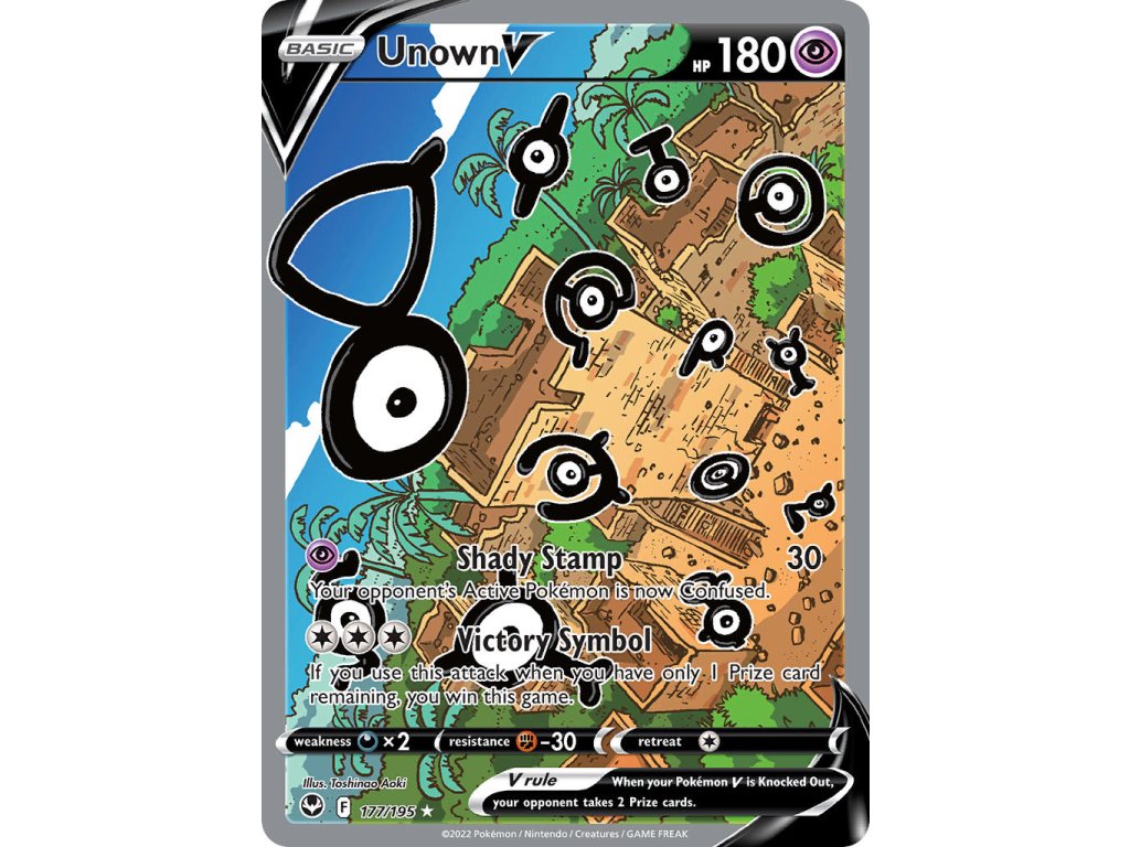177/195 Unown V (Silver Tempest) (varianta holo)