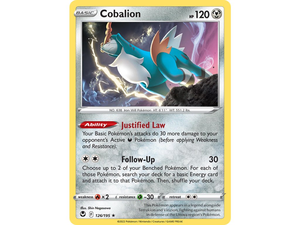 126/195 Cobalion (Silver Tempest) (varianta reverse holo)