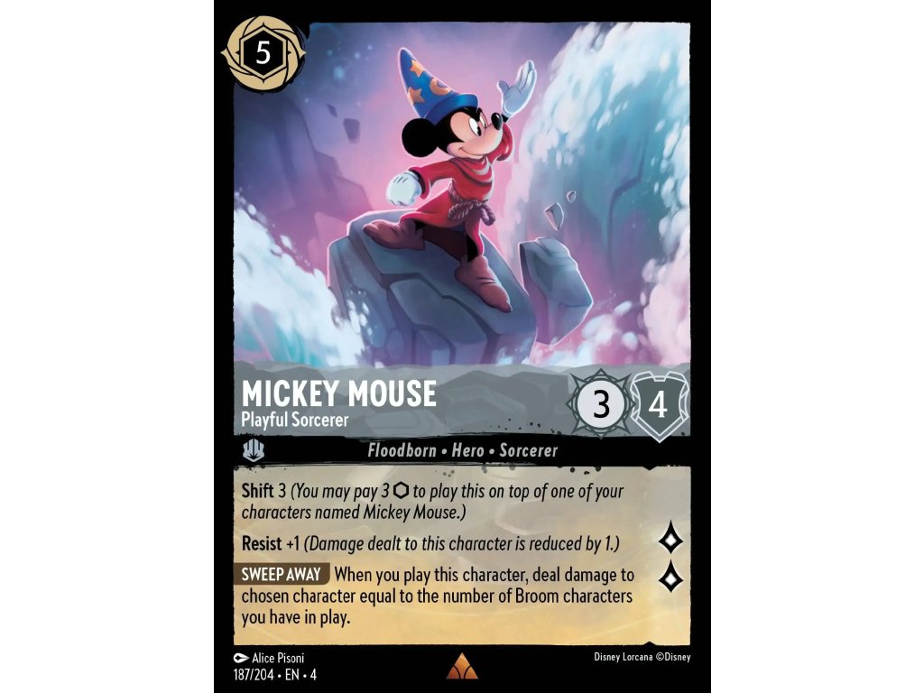 187/225 Mickey Mouse - Playful Sorcerer (Ursula's Return) (varianta Foil)