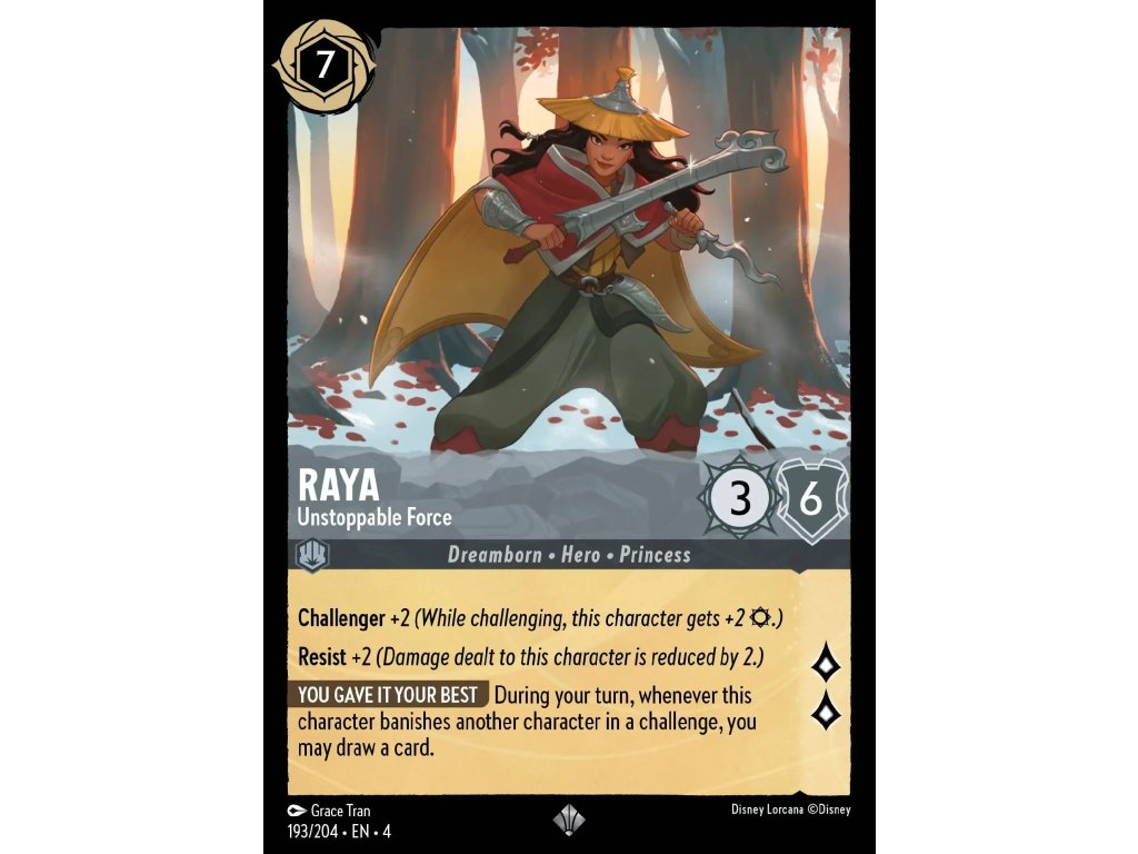 193/225 Raya - Unstoppable Force (Ursula's Return) (varianta Foil)