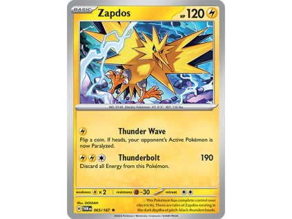 065/167 Zapdos (Twilight Masquerade) (varianta reverse holo)