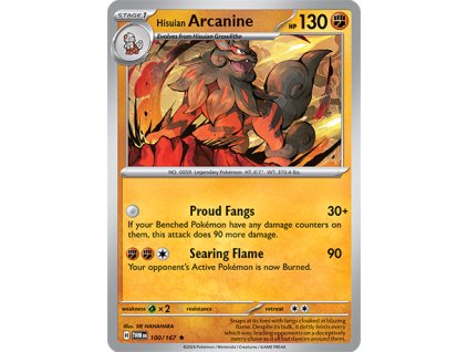 100/167 Hisuian Arcanine (Twilight Masquerade) (varianta reverse holo)