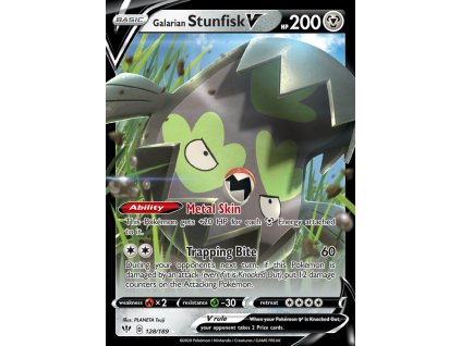 128/189 Galarian Stunfisk V (Darkness Ablaze) (varianta holo)