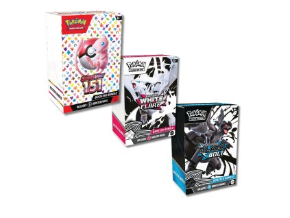 1x 151 Booster Bundle + 1x Black Bolt Booster Bundle + 1x White Flare Booster Bundle