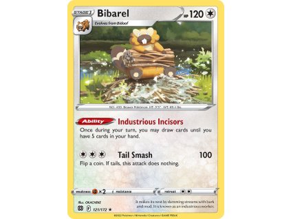 121/172 Bibarel (Brilliant Stars) (varianta reverse holo)