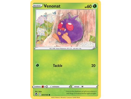 001/195 Venonat (Silver Tempest) (varianta reverse holo)