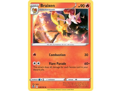 026/195 Braixen (Silver Tempest) (varianta reverse holo)