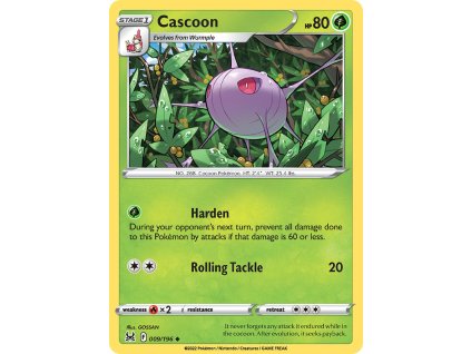 009/196 Cascoon (Lost Origin) (varianta reverse holo)