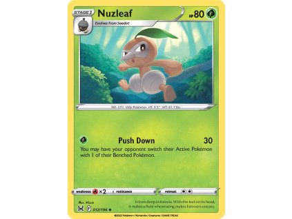 012/196 Nuzleaf (Lost Origin) (varianta reverse holo)