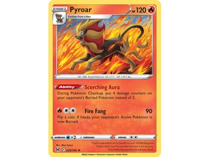 029/196 Pyroar (Lost Origin) (varianta reverse holo)