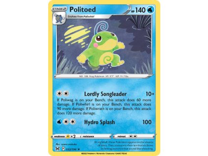 032/196 Politoed (Lost Origin) (varianta reverse holo)