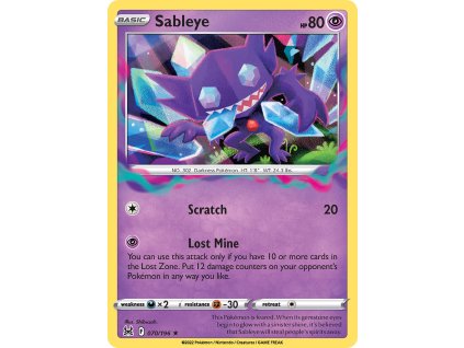 070/196 Sableye (Lost Origin) (varianta reverse holo)