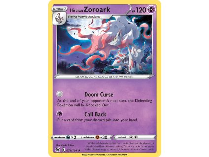 076/196 Hisuian Zoroark (Lost Origin) (varianta reverse holo)