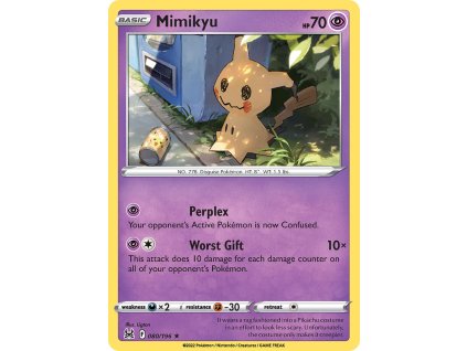 080/196 Mimikyu (Lost Origin) (varianta reverse holo)
