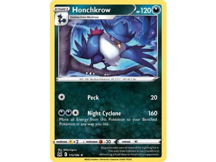 115/196 Honchkrow (Lost Origin) (varianta reverse holo)