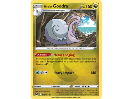 134/196 Hisuian Goodra (Lost Origin) (varianta reverse holo)
