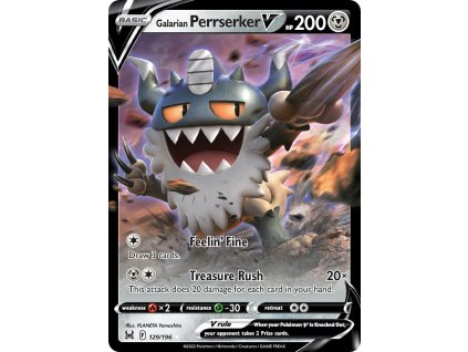 129/196 Galarian Perrserker V (Lost Origin) (varianta holo)