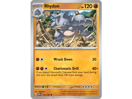 112/165 Rhydon (151) (varianta reverse holo)