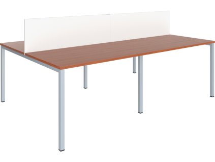 Sestava pracovních stolů GEO Klasik, 4 místa s paravánem, 322 x 162 x 113 cm