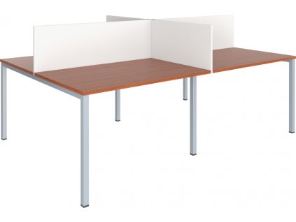 Sestava pracovních stolů GEO Klasik, 4 místa s paravánem, 162 x 162 x 113 cm