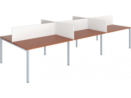 Sestava pracovních stolů GEO Klasik, 6 míst s paravánem, 364 x 162 x 113 cm