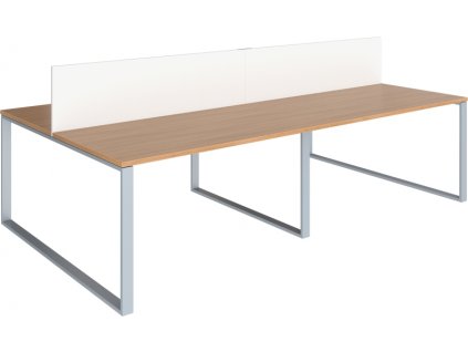 Sestava pracovních stolů GEO Effect, čtyřmístná se středovým paravánem, 162 x 162 x 75 cm