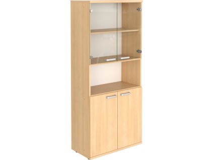 Skříň vysoká policová - skl. dveře/nika/dveře 80x40x183,1