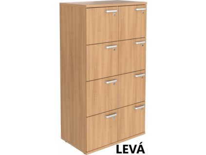 Skříň s uzamykatelnými boxy 2 x 4 GEO, 80 x 47 x 148,3 cm, levá/pravá