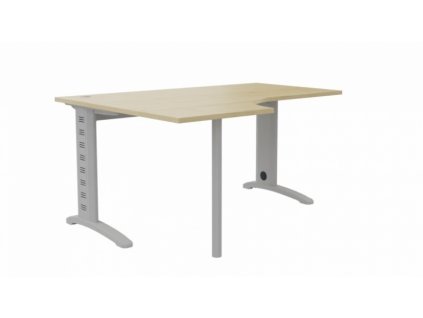 Pracovní stůl GEO Trend, ergonomický s kabelovým kanálem a podpěrnou nohou, 160 x 120/80 x 75 cm, levý