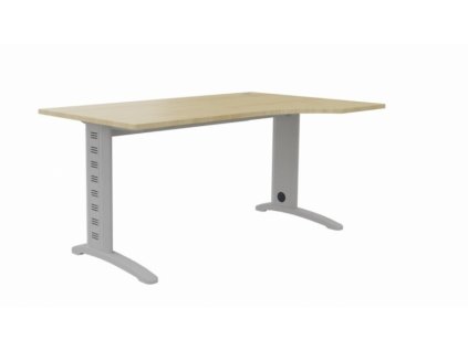 Pracovní stůl GEO Trend, ergonomický s kabelovým kanálem, 160 x 80/100 x 75 cm, pravý