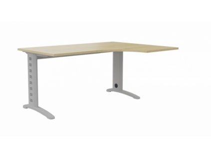 Pracovní stůl GEO Trend, ergonomický s kabelovým kanálem pro přístavný kontejner, 180 x 80/120 x 75 cm, pravý