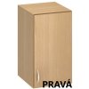 Skříň nízká úzká Alfa 500, 40 x 47 x 71,7 cm, dveře, nástavec, levá/pravá