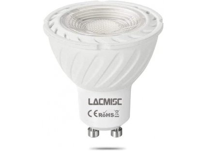 Lacmisc GU10 LED žárovka, studená bílá, stmívatelná 6000K 7W