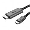 Kabel USB C na HDMI [4K@60Hz vysoká obnovovací frekvence] pro domácí kancelář, uni Type-C [Thunderbolt 3] na HDMI kabel Kompatibilní s MacBook Pro/Air, iPad Pro, iMac Mini/Pro, Surface Book, Galaxy atd. 6 stop /1,8m