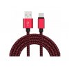 Kvalitní pletený nabíjecí kabel USB 3.1 Type C ( Micro USB Typ C) v délce 3 metry - červený