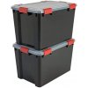Krabice Iris All-Weather Box, sada 2, AT-LD, pro náročné skladovací podmínky, plast, černá, 70L POŠKOZENO AM1/AM2