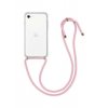 Zadní kryt pro iPhone 7, 8, SE 2020 s růžovou šňůrkou, průhledný
