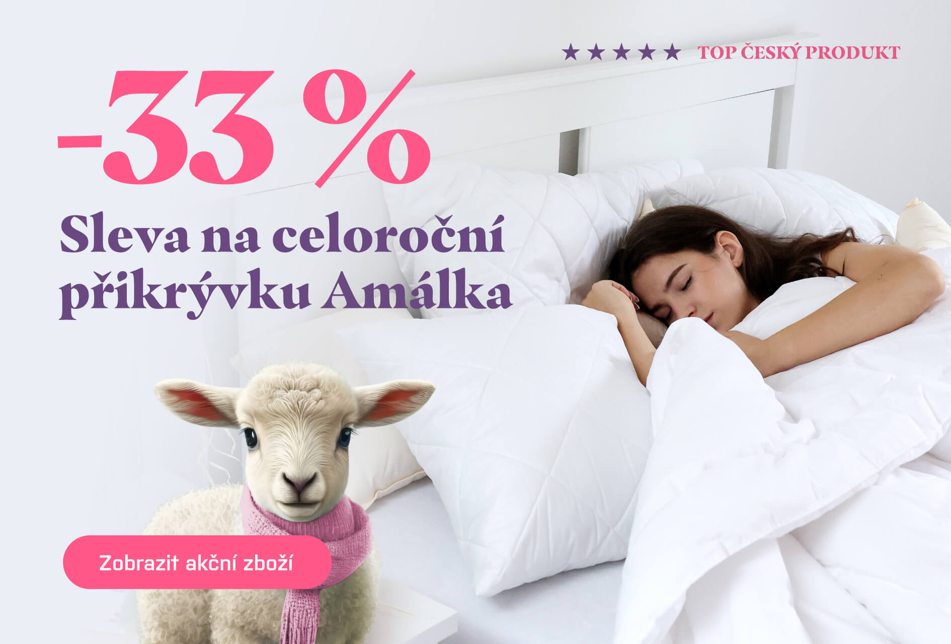 33 % sleva na přikrývky Amálka