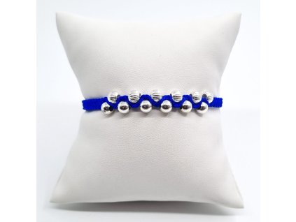 náramek 2,31 3,00 Ag kul 5mm hladké a vroubky modrá šn Ag1 1
