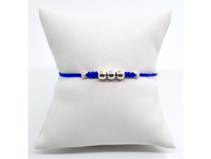 náramek 0,66 1,06 Ag kul hlad 5mm, vroub 3mm modá šn Ag8 1