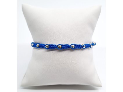 náramek 0,86 1,36 Ag kul 4mm modrá šn Ag3 1