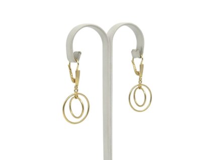 Náušnice visací - kruhy, 3,56 g, Au 585