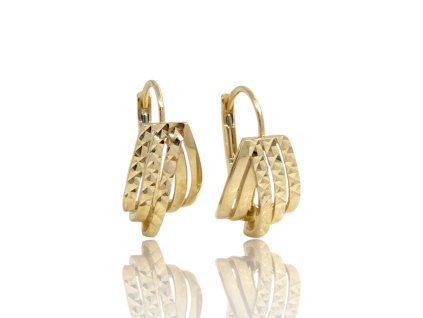 Zlaté náušnice gravírované, 2,46 g, Au 585