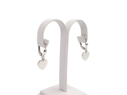 Náušnice visací - srdíčka, 2,28 g, bílé Au 585