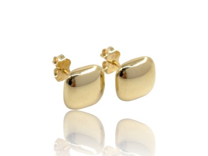 Zlaté náušnice čtverec, 1,54 g, Au 585