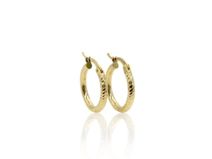 Náušnice kruhy gravírované 18 mm, 1,53 g, Au 585